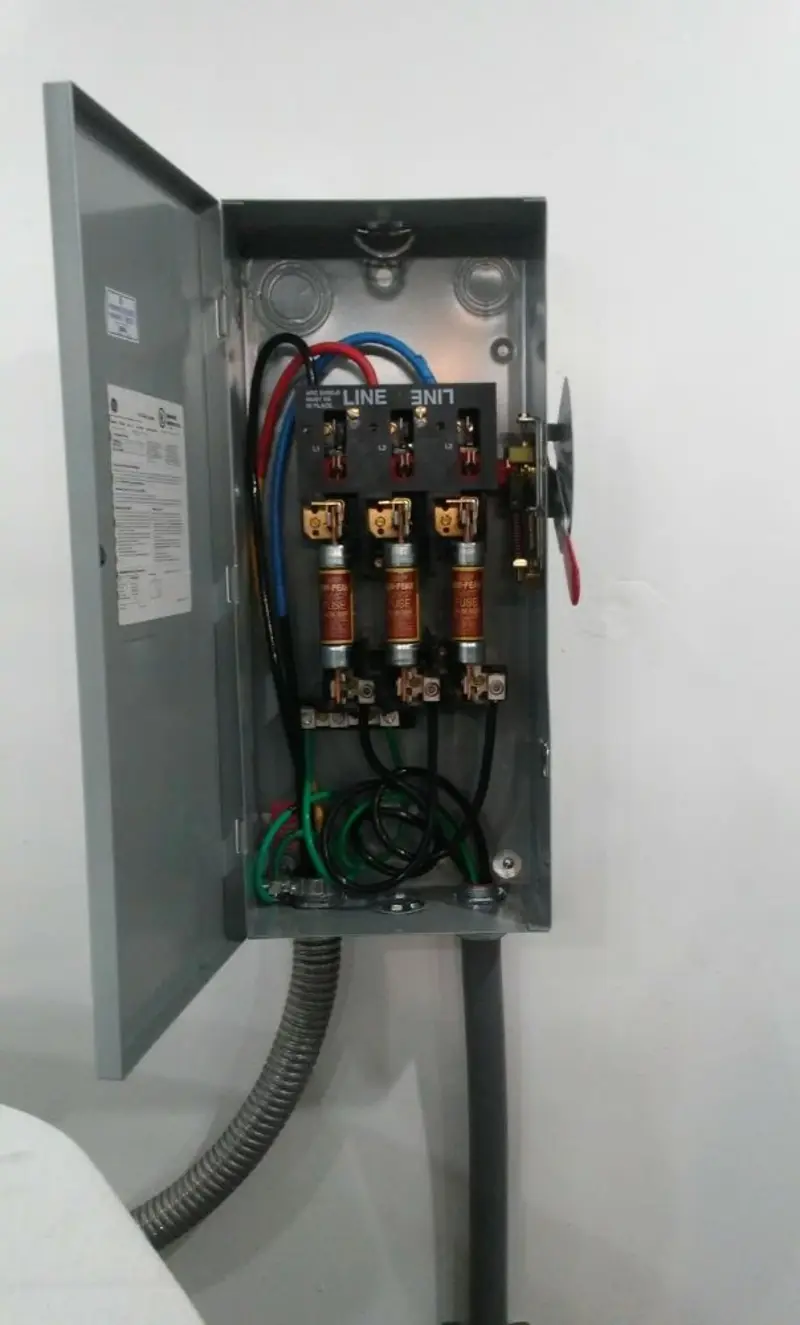 Three-phase disconnect switch installed for Smoke Detector Installation in Sunderland